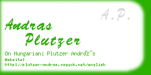 andras plutzer business card